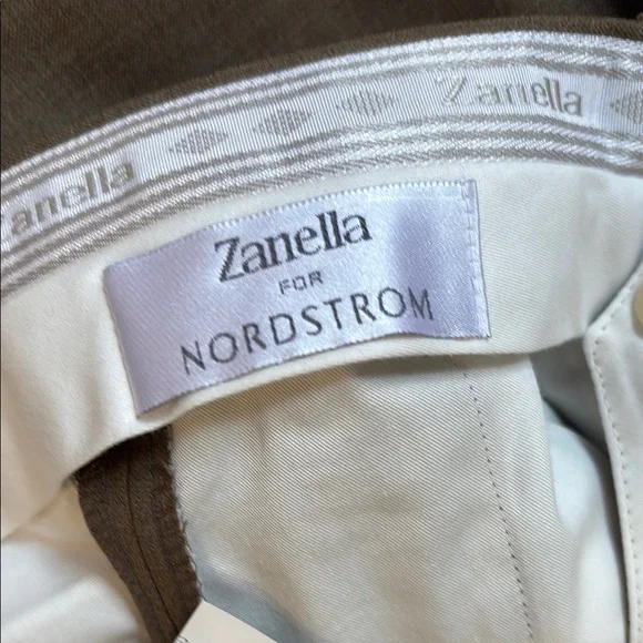 Zanella Brown Dress Pants Pleated Front